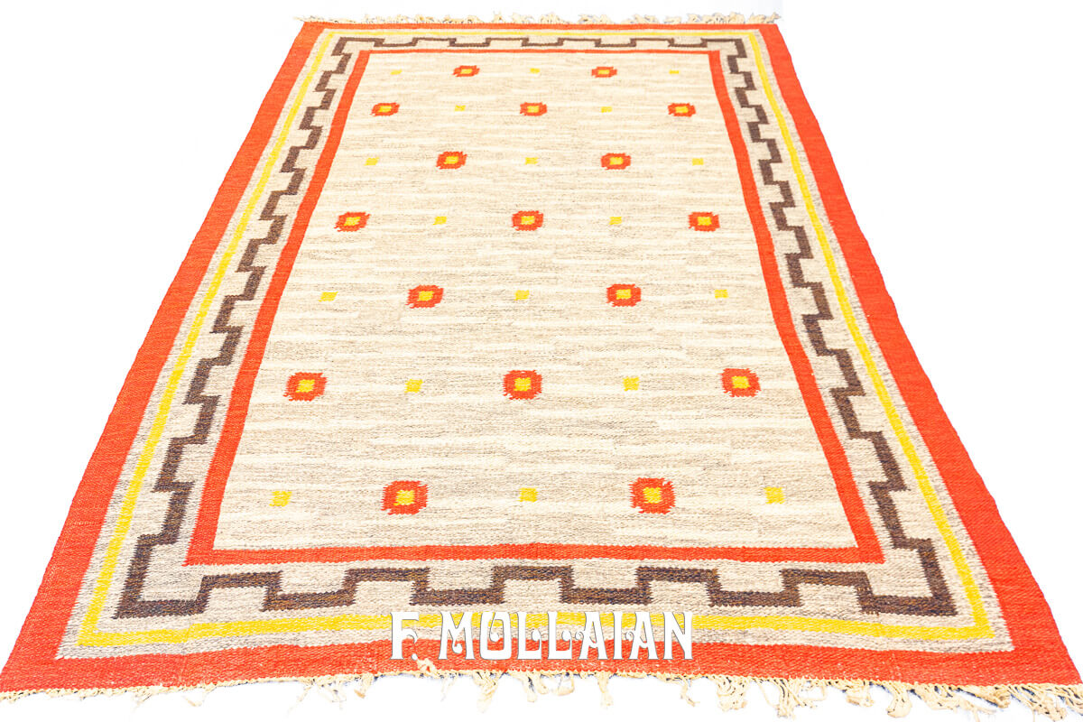 Rollakan Swedish Flat-weave Rug Beige/Brown Color n°:246042